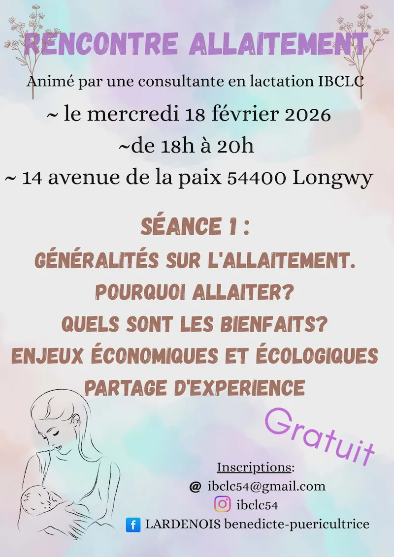 Affiche Atelier Allaitement Séance 1 - Se préparer à l'allaitement à Longwy